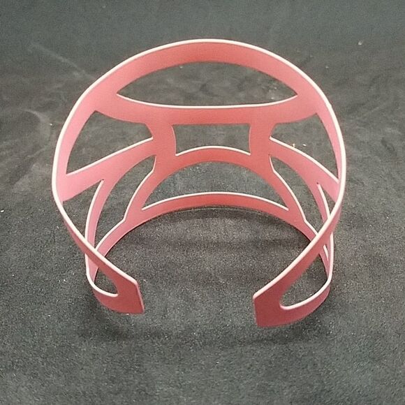 Pink Metal Bangle Cuff Bracelet - Picture 3 of 4